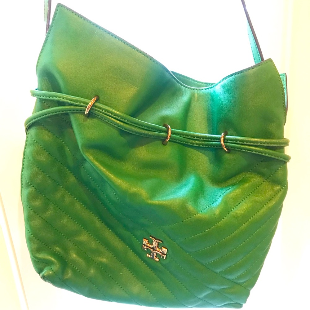 Authentic Tory Burch emerald green shoulder bag
